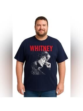 Official Licensed Whitney Houston Graphic Black Band Tee Big & Tall Size 2XL